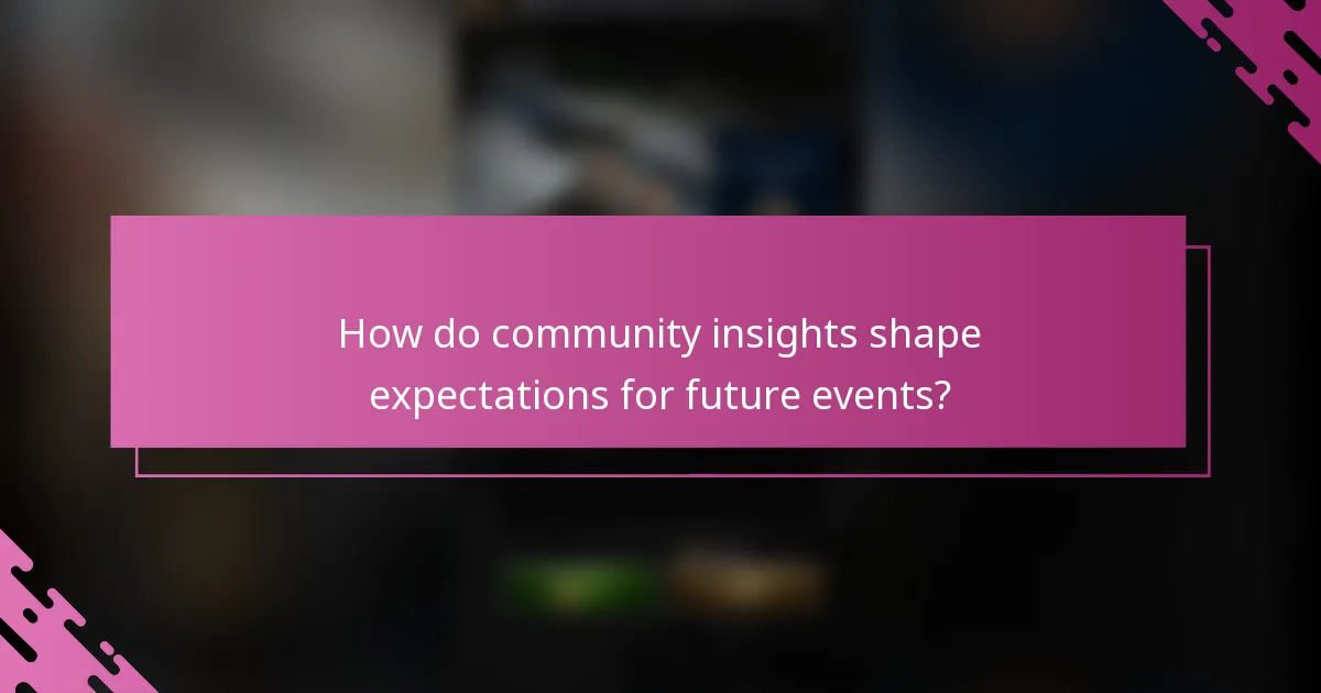How do community insights shape expectations for future events?