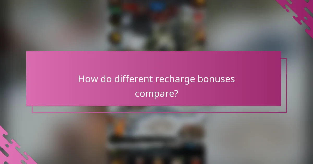 How do different recharge bonuses compare?