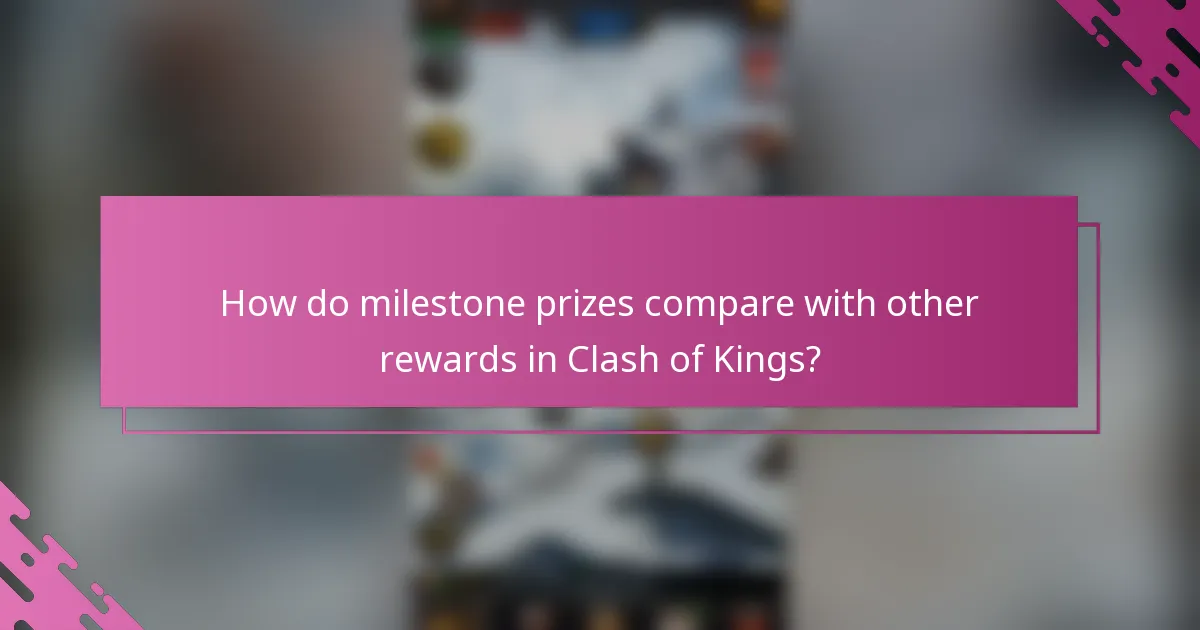 How do milestone prizes compare with other rewards in Clash of Kings?
