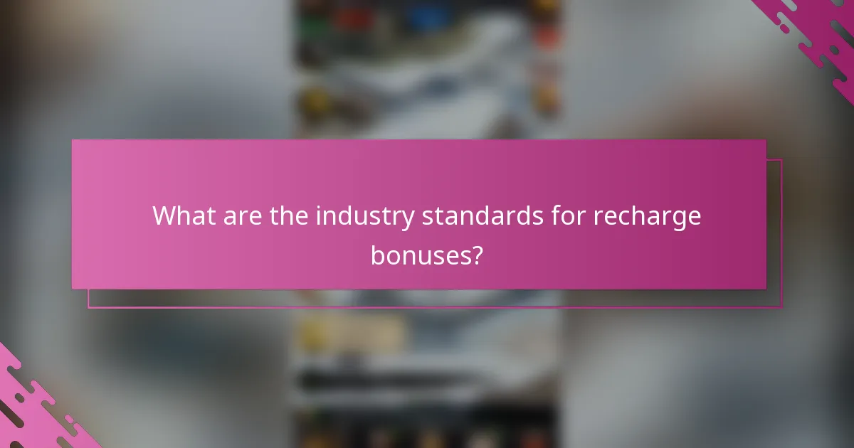 What are the industry standards for recharge bonuses?