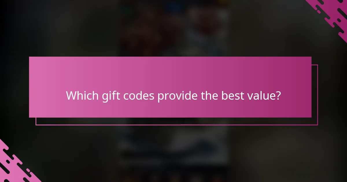 Which gift codes provide the best value?